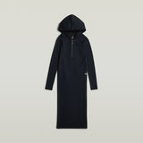 G-STAR Outlet Half Zip Hooded Slim Dress Dark blue