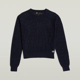 G-STAR Outlet Pointelle Lightweight Knitted Sweater Dark blue