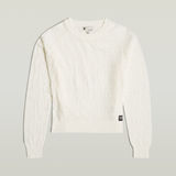G-STAR Outlet Pointelle Lightweight Knitted Sweater White