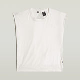 G-STAR Outlet Open Back Loose Sleeveless Top White
