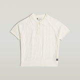 G-STAR Outlet Pointelle Lightweight Knitted Polo White