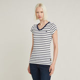 G-STAR Outlet Eyben Stripe Slim V-Neck Top Multi color