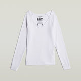 G-STAR Outlet Slim Rib V-Neck Top White