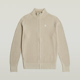G-STAR Outlet Serrated Full Zip Knitted Cardigan Beige