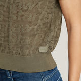 G-STAR Outlet Pointelle Lightweight Knitted Polo Green