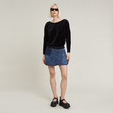 G-STAR Outlet Batwing Velvet Loose Sweater Black