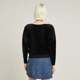 G-STAR Outlet Batwing Velvet Loose Sweater Black