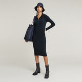 G-STAR Outlet Half Zip Hooded Slim Dress Dark blue