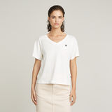 G-STAR Outlet Top Open V-Neck Relaxed Blanco