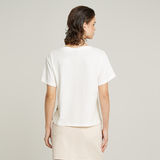 G-STAR Outlet Top Open V-Neck Relaxed Blanco