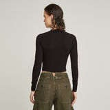 G-STAR Outlet Cropped Mock Slim Top Black