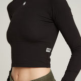 G-STAR Outlet Cropped Mock Slim Top Black