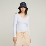 G-STAR Outlet Slim Rib V-Neck Top White