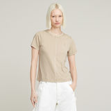 G-STAR Outlet Overdyed Front Seam Top Beige
