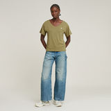G-STAR Outlet Open V-Neck Relaxed Top Green