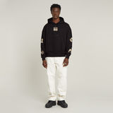G-STAR Outlet Sudadera con capucha Multi Logo Loose Negro