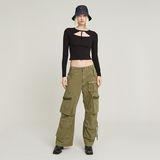 G-STAR Outlet Cropped Keyhole Slim Top Black