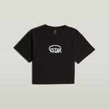 G-STAR Outlet Cropped Logo Relaxed Top Black