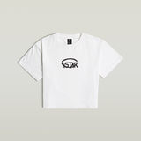G-STAR Outlet Cropped Logo Relaxed Top White