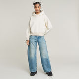 G-STAR Outlet Embossed Oversized Hooded Sweater White