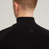 G-STAR Outlet Detailed Knitted Zip Thru Black