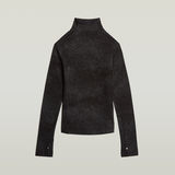 G-STAR Outlet Coated Slim Rib Mock Top Black