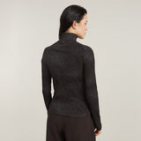 G-STAR Outlet Coated Slim Rib Mock Top Black
