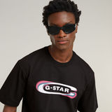 G-STAR Outlet Gradient Old Skool Logo Boxy T-Shirt Black