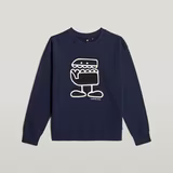 G-STAR Outlet Kids Unisex Sweater Loose Comic Dark blue