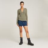 G-STAR Outlet Deep V-Neck Slim Top Green