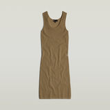 G-STAR Outlet Bodycon Ribbed Knitted Tank Dress Brown