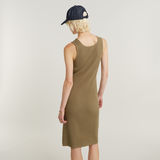 G-STAR Outlet Bodycon Ribbed Knitted Tank Dress Brown