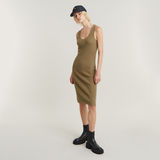 G-STAR Outlet Bodycon Ribbed Knitted Tank Dress Brown