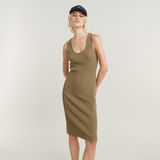 G-STAR Outlet Bodycon Ribbed Knitted Tank Dress Brown