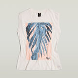G-STAR Outlet AI Print Elasticated Waist Top White