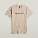 G-STAR Outlet Corporate Script Logo T-Shirt Beige