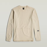 G-STAR Outlet Stepped Hem Relaxed Sweater White