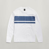 G-STAR Outlet Camiseta Placed Stripe Boxy Blanco