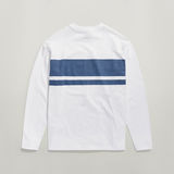 G-STAR Outlet Camiseta Placed Stripe Boxy Blanco