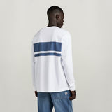 G-STAR Outlet Camiseta Placed Stripe Boxy Blanco