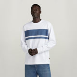 G-STAR Outlet Camiseta Placed Stripe Boxy Blanco