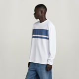 G-STAR Outlet Camiseta Placed Stripe Boxy Blanco