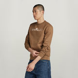 G-STAR Outlet Flight Deck Back Graphic Sweater Brown