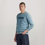 G-STAR Outlet Indigo Distressed Logo Sweater Medium blue