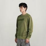 G-STAR Outlet Distressed Logo Sweater Green