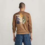 G-STAR Outlet Flight Deck Back Graphic Sweater Brown