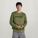 G-STAR Outlet Distressed Logo Sweater Green