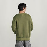 G-STAR Outlet Distressed Logo Sweater Green