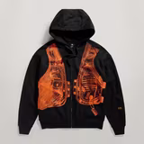 G-STAR Outlet Archive Vest Zip Through Hooded Sweater Black