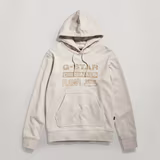 G-STAR Outlet Distressed Originals Hooded Sweater White